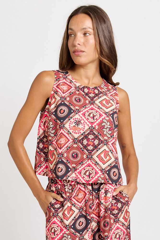 Betty Basics Coco Shell Tank in Coco Print