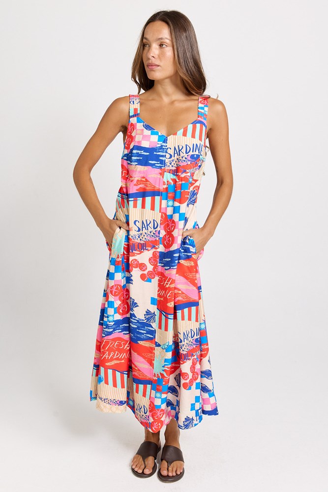 Betty Basics Sunset Dress in Mediterranean Print