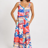 Betty Basics Sunset Dress in Mediterranean Print