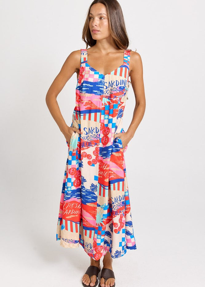 Betty Basics Sunset Dress in Mediterranean Print