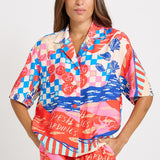 Betty Basics Sable Shirt in Mediterranean Print
