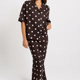 Betty Basics Sable Shirt in Pink/Choc Polka Dot - view 2