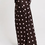 Betty Basics Sable Bias Yoke Skirt in Pink/Choc Polka Dot - view 3