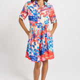 Betty Basics Palm Shirt Dress in Mediterranean Print