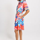 Betty Basics Palm Shirt Dress in Mediterranean Print - view 3