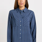 Betty Basics Sorrento Shirt in Blue Stripe