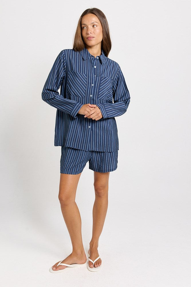 Betty Basics Sorrento Shirt in Blue Stripe - view 2