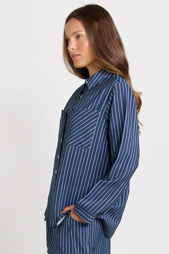 Betty Basics Sorrento Shirt in Blue Stripe - view 3