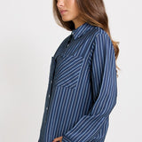 Betty Basics Sorrento Shirt in Blue Stripe - view 3