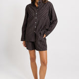 Betty Basics Sorrento Shirt in Brown Stripe - view 2