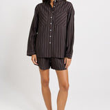 Betty Basics Sorrento Short in Brown Stripe - view 2