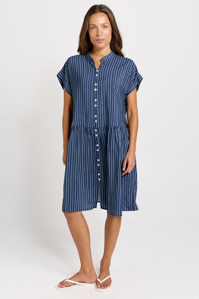Betty Basics Sandy Dress in Blue Stripe