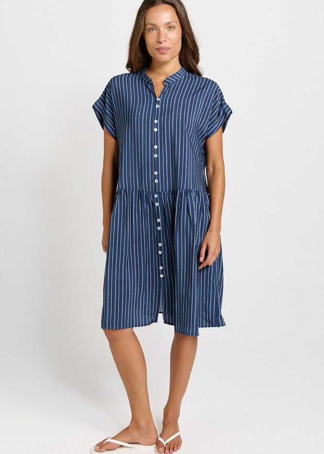 Betty Basics Sandy Dress in Blue Stripe