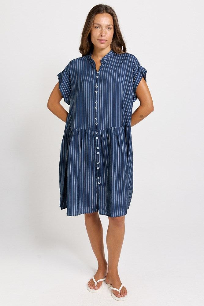 Betty Basics Sandy Dress in Blue Stripe - view 2