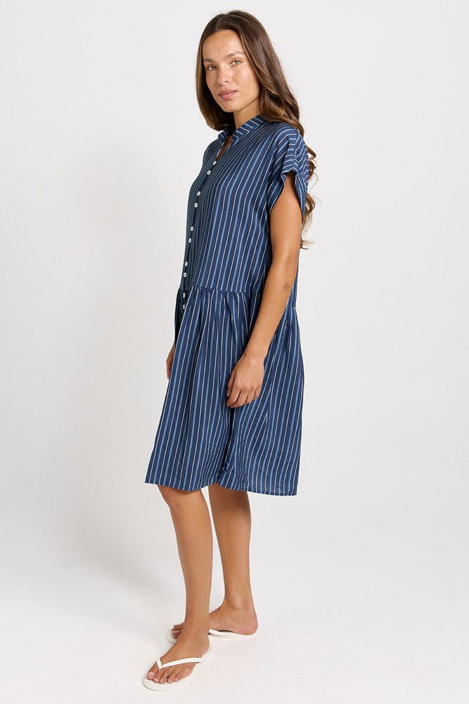 Betty Basics Sandy Dress in Blue Stripe - view 3