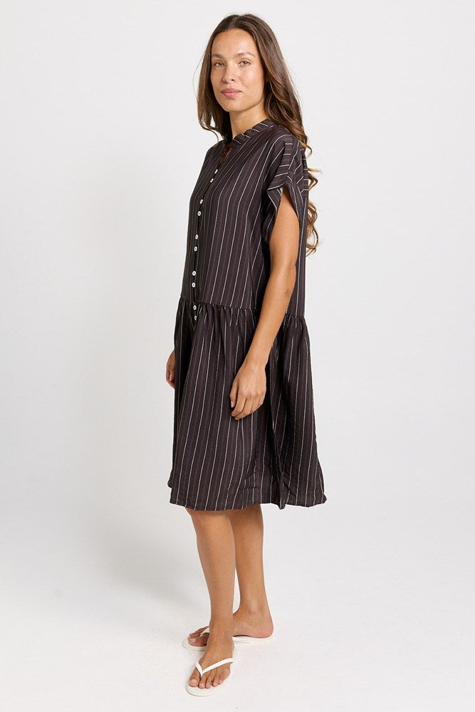 Betty Basics Sandy Dress in Brown Stripe - view 3