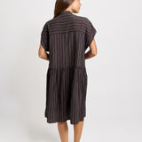 Sandy Dress - Brown Stripe