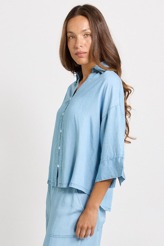 Betty Basics Emmy Shirt in Mid Wash - view 3
