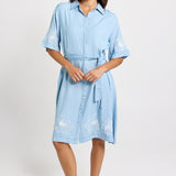 Betty Basics Emmy Shirt Dress in Mid Wash - view 2