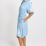 Betty Basics Emmy Shirt Dress in Mid Wash - view 3