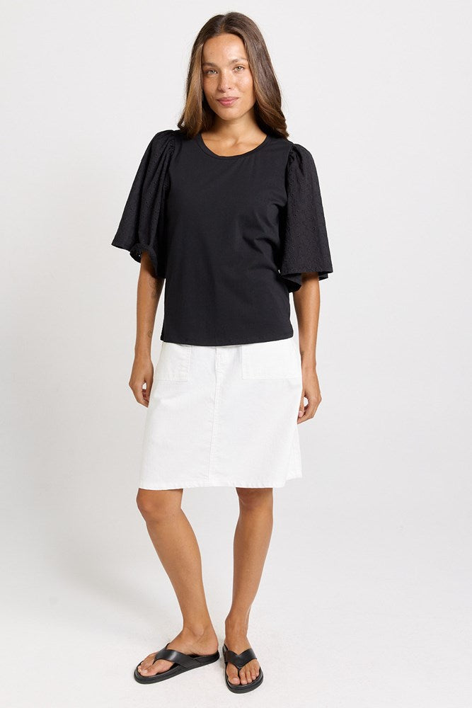 Betty Basics Bianca Broderie T-Shirt in Black - view 2