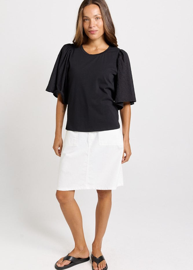 Betty Basics Bianca Broderie T-Shirt in Black - view 2