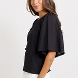 Betty Basics Bianca Broderie T-Shirt in Black - view 3