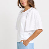 Betty Basics Bianca Broderie T-Shirt in White - view 3