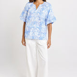 Betty Basics Bronte Blouse in Blue Shell Print - view 2