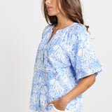 Betty Basics Bronte Blouse in Blue Shell Print - view 3