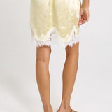 Maddie Lace Hem Mini Skirt - Lemon