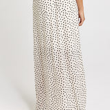 Rachel Spot Mesh Maxi Skirt - White / Black
