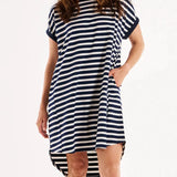 MAXINE T-SHIRT DRESS - Navy Stripe