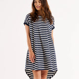 MAXINE T-SHIRT DRESS - Navy Stripe