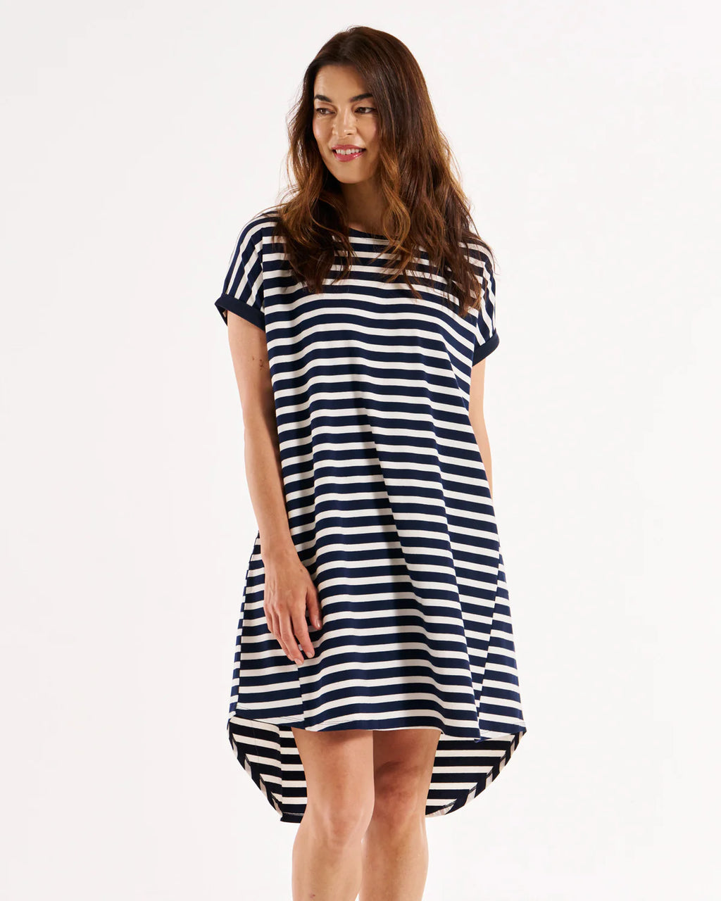 MAXINE T-SHIRT DRESS - Navy Stripe