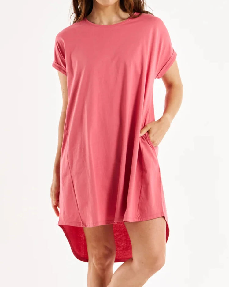 MAXINE T-SHIRT DRESS - Dusty Rose