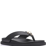 Bri Footbed Thongs - Black