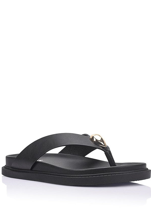 Bri Footbed Thongs - Black