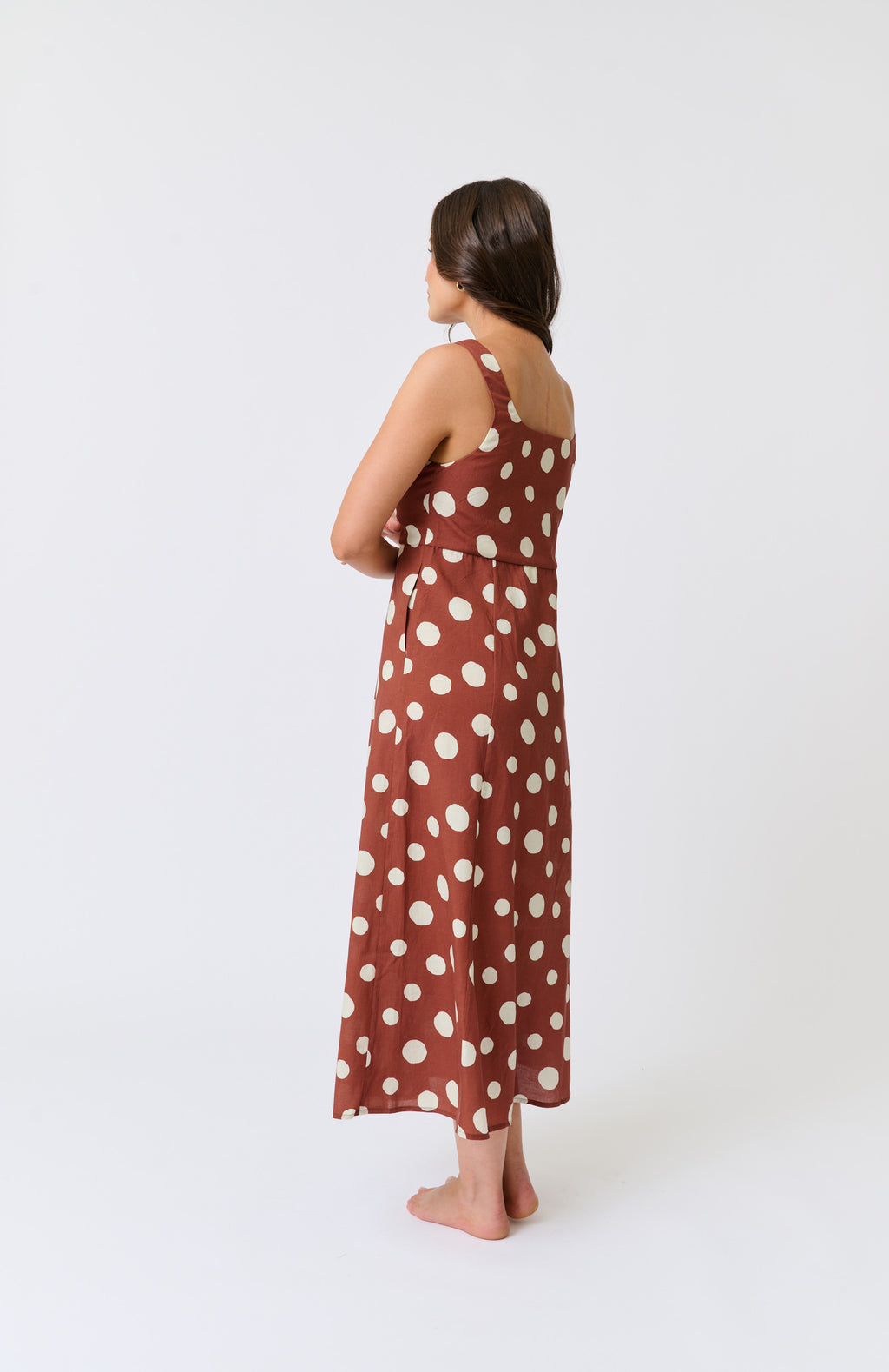 CONSTANCE MIDI DRESS - Rust Spot
