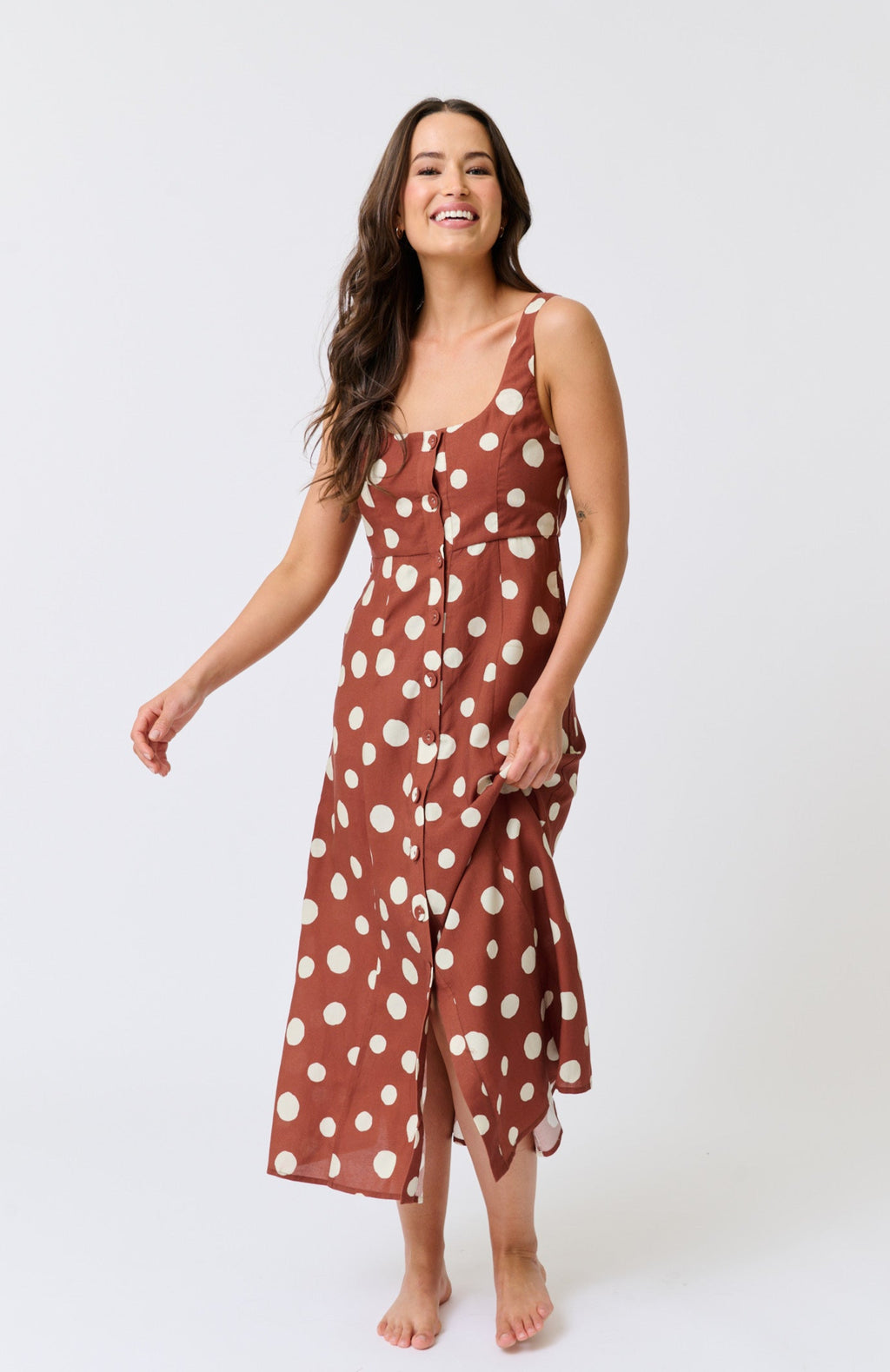 CONSTANCE MIDI DRESS - Rust Spot