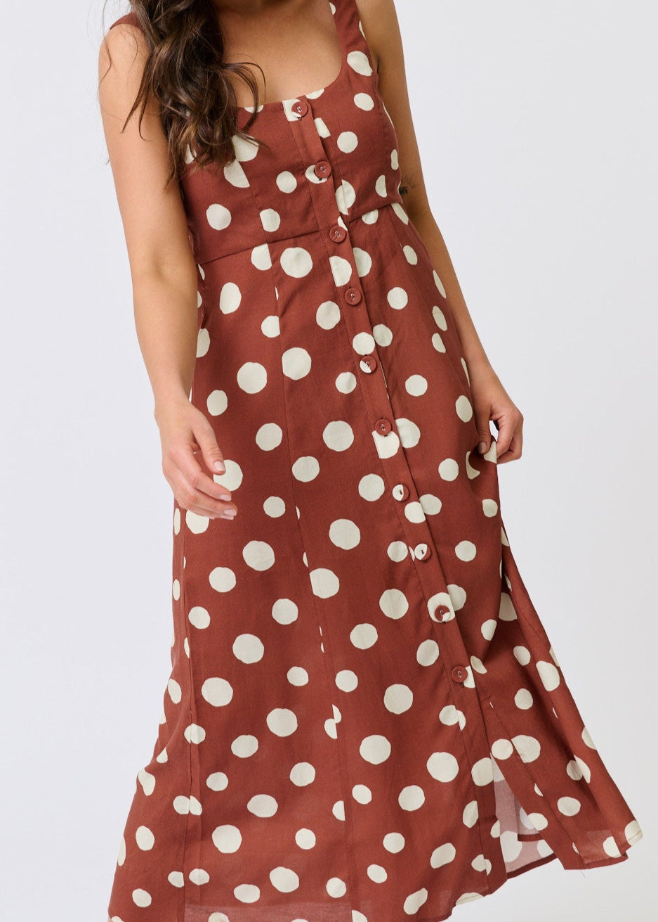 CONSTANCE MIDI DRESS - Rust Spot