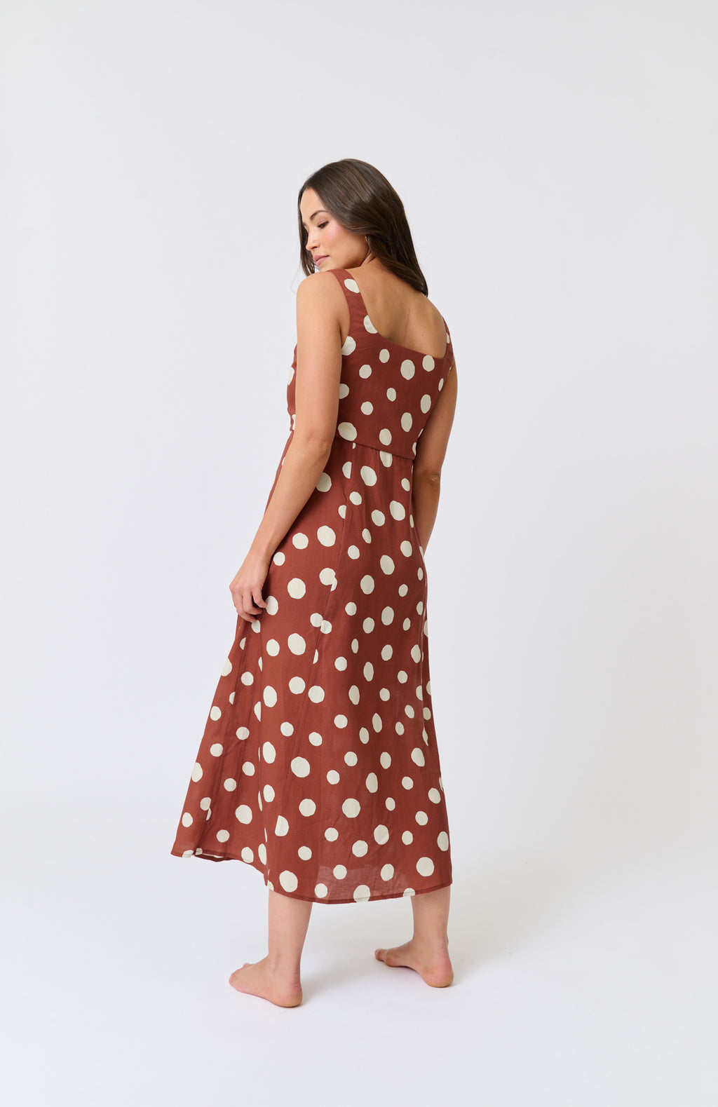CONSTANCE MIDI DRESS - Rust Spot