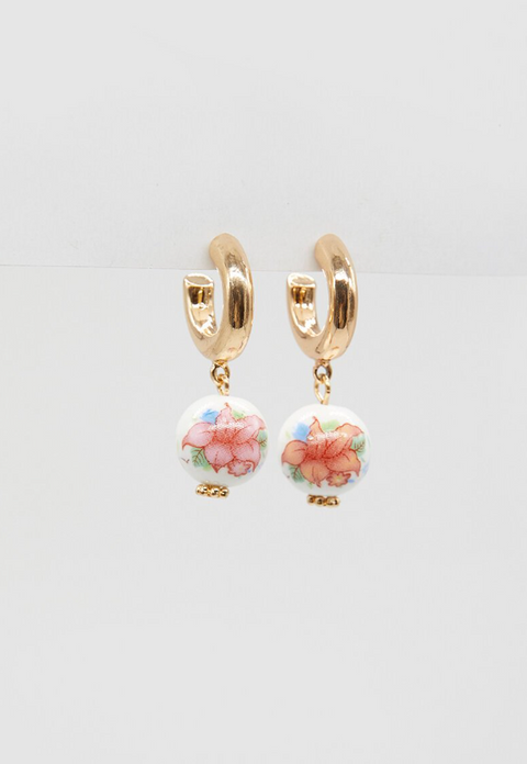 Pink linen 2025 brand earrings