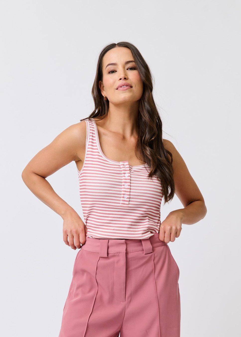 CALISTA TANK - Rose Stripe