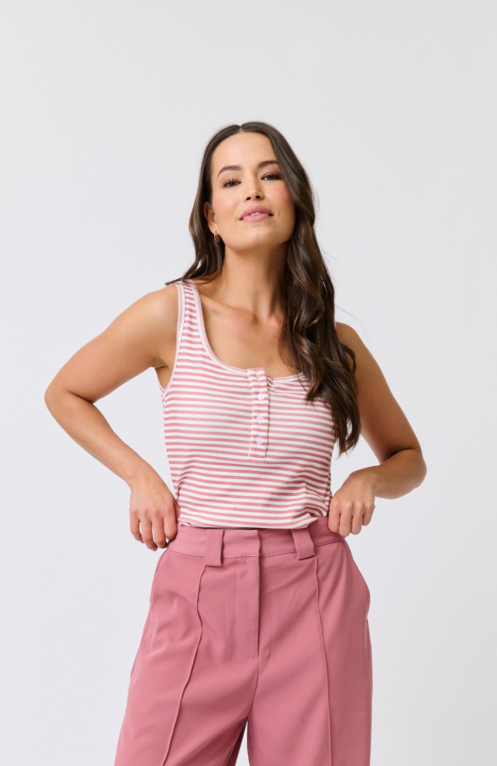 CALISTA TANK - Rose Stripe