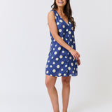 SELENA MINI DRESS - Navy Spot