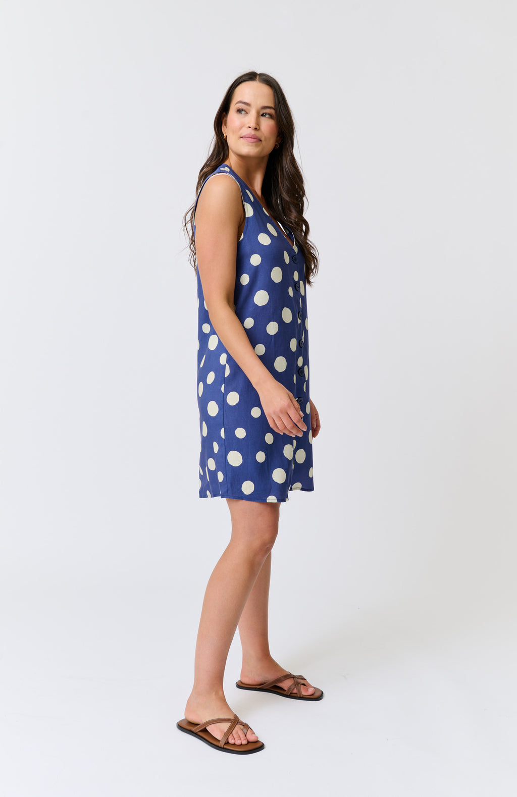 SELENA MINI DRESS - Navy Spot