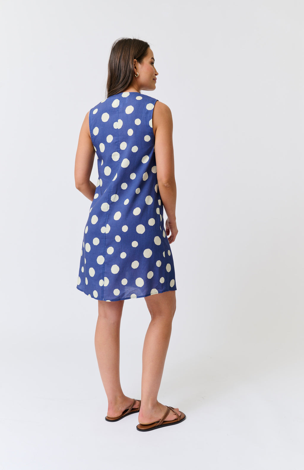 SELENA MINI DRESS - Navy Spot