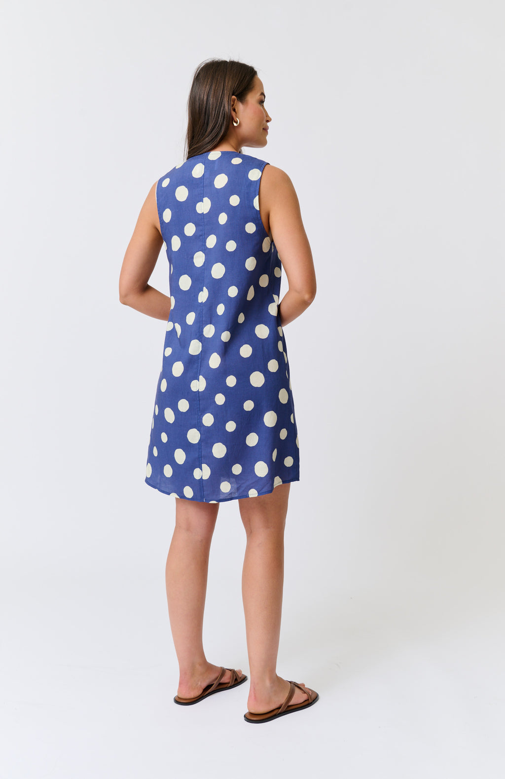 SELENA MINI DRESS - Navy Spot