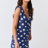 SELENA MINI DRESS - Navy Spot